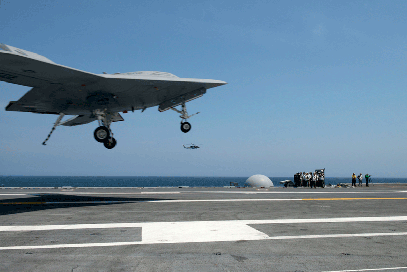 Unmanned X-47B Achieves First Carrier Landing | Aviation International News