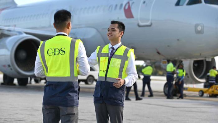 CDS team members await arriving aircraft