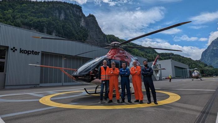 EASA and Kopter test pilots with AW09 helicopter