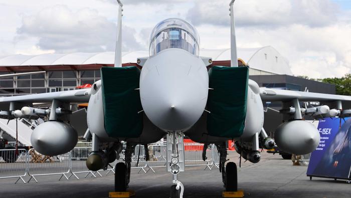 Qatari F-15EX at Farnborough 2024