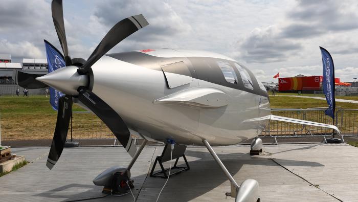 VoltAero’s full-scale Cassio 330 hybrid-electric aircraft model