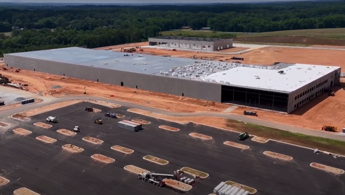 An aerial view of early construction at Archer Aviation's manufacturing facility in Covington, Georgia