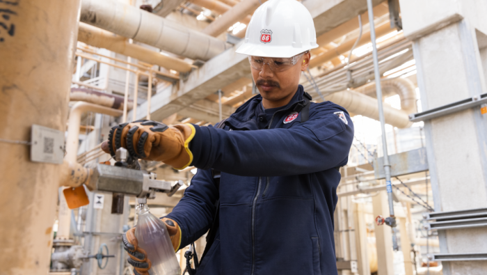Technician at Phillips 66's Rodeo biofuel facility
