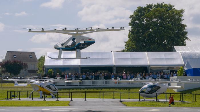 Volocopter eVTOL aircraft at Saint-Cyr-l’École airfield