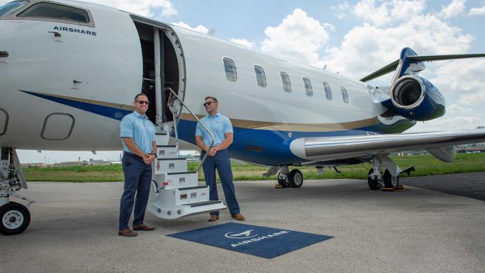 Airshare Pilots with company's Bombardier Challenger 350