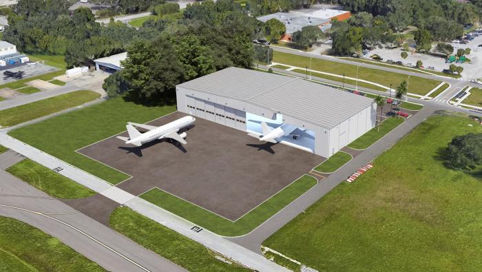 Artist rendering of Hangar 9 project at Sheltair Tampa