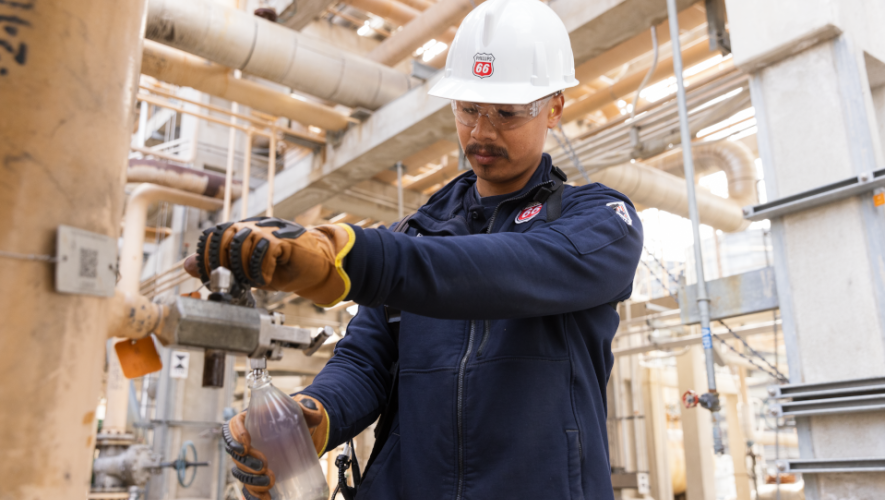 Technician at Phillips 66's Rodeo biofuel facility