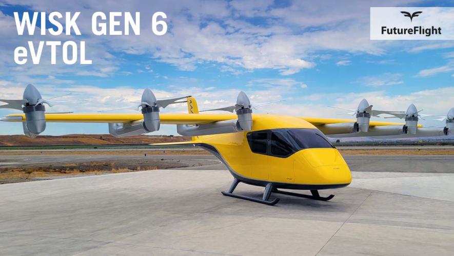 Mockup of Wisk Aero's Gen 6 eVTOL aircraft