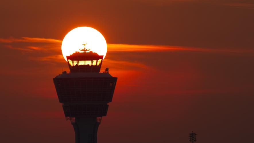 ATC tower twilight