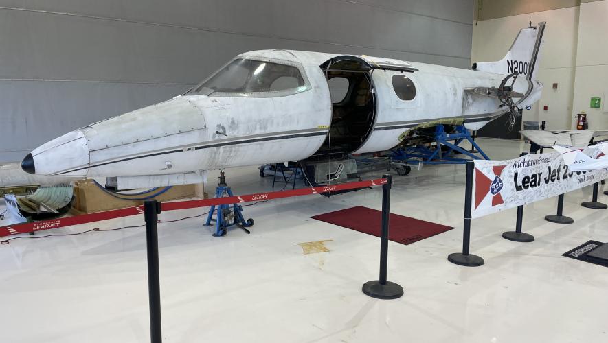 Lear Jet 23-003 under restoration at Bombardier's Wichita campus