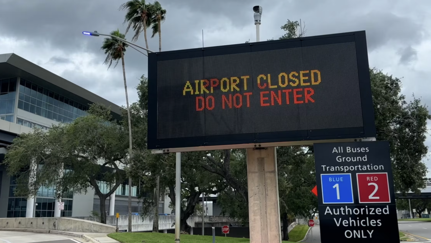 Airport closed sign