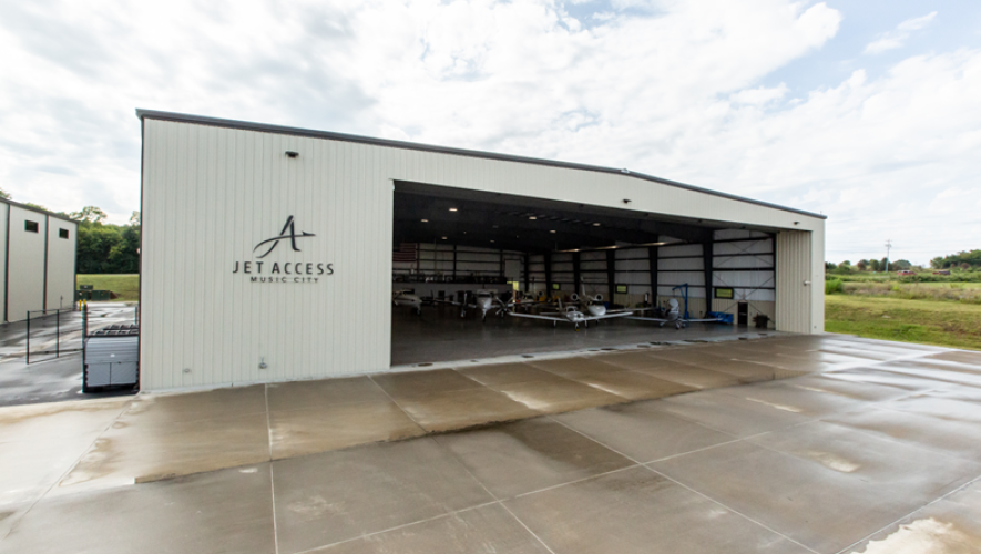 A view of the Jet Access hangar at Music City Executive Airport in Tennessee