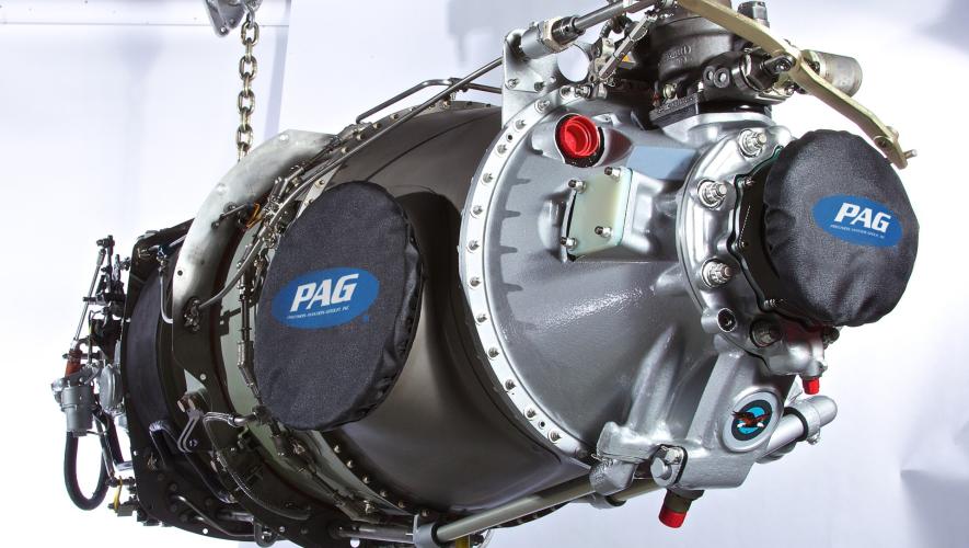 PT6 engine with Precision Aviation Group (PAG) logo