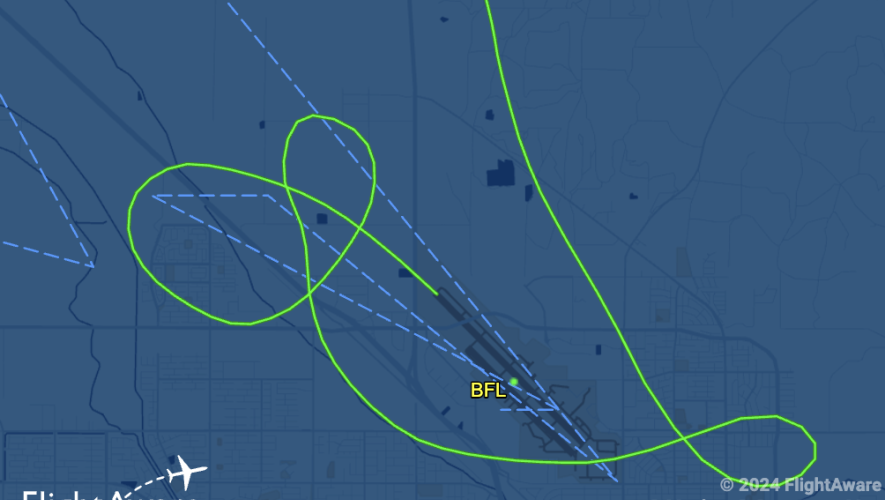 Flight track on N6077X, King Air C90A airplane