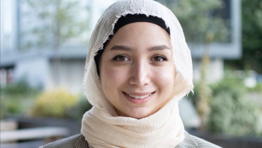 headshot of Maya Ghazal, the first female Syrian refugee pilot