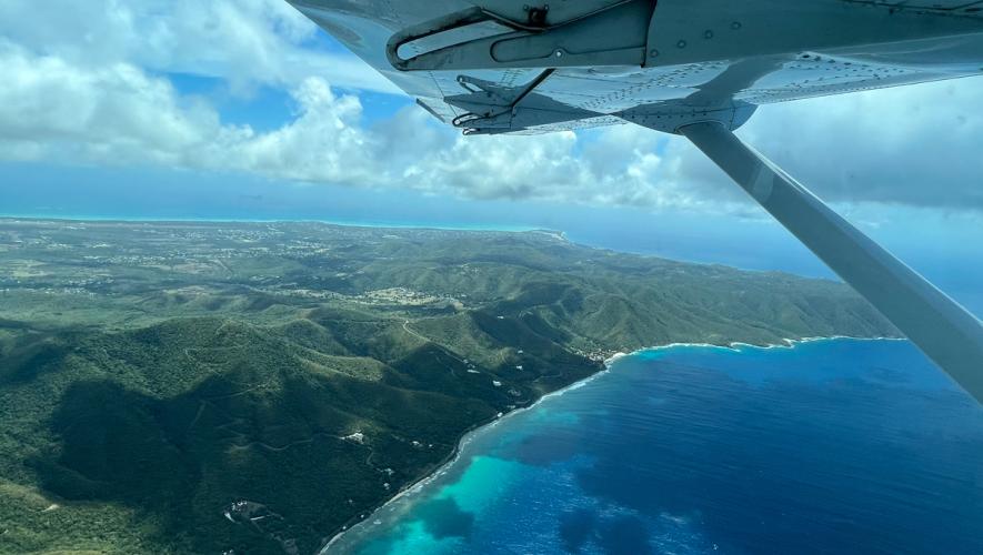 Aerial view of Caribbean island