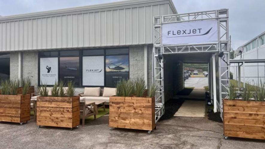 Flexjet's termporary terminal at Augusta Regional Airport.
