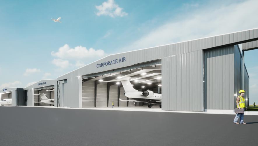 Artist rendering of the new hangar complex at Vero Beach Regional Airport