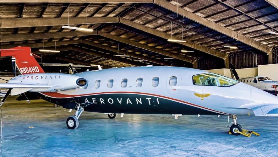 AeroVanti branded Piaggio Avanti P.180 in flight