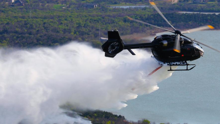  Fire Attack System (FAS) on Airbus Helicopters H145 dropping water