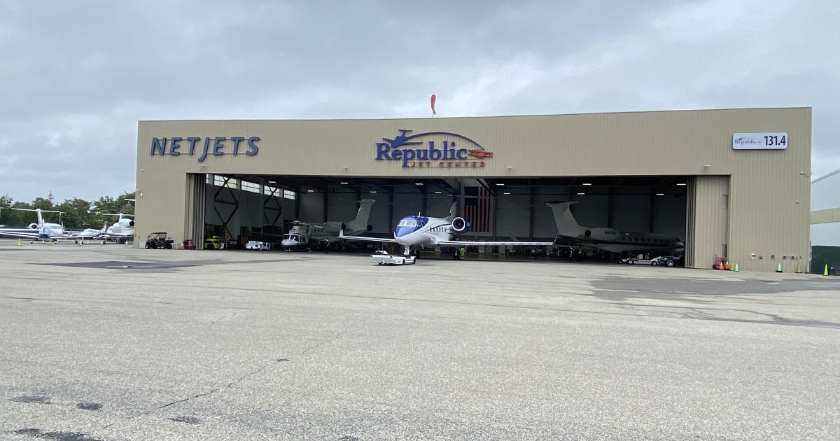 Republic Jet Center's community hangar at KFRG