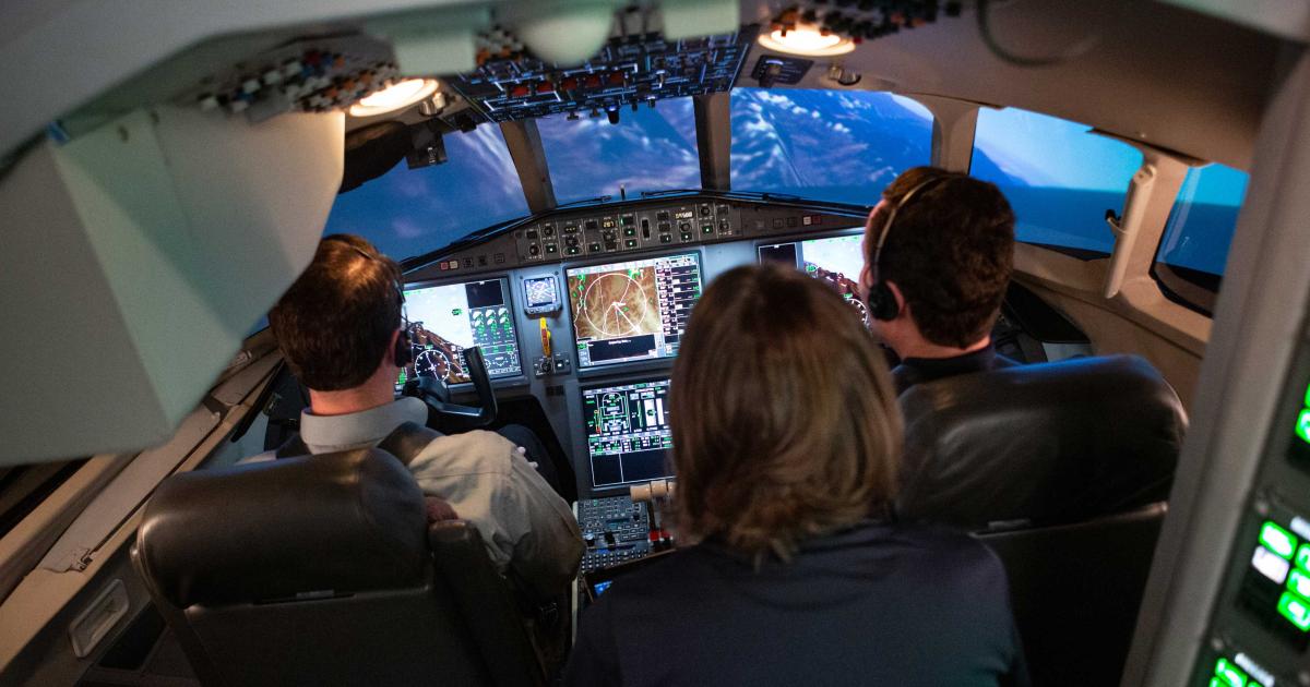 FlightSafety training in simulator