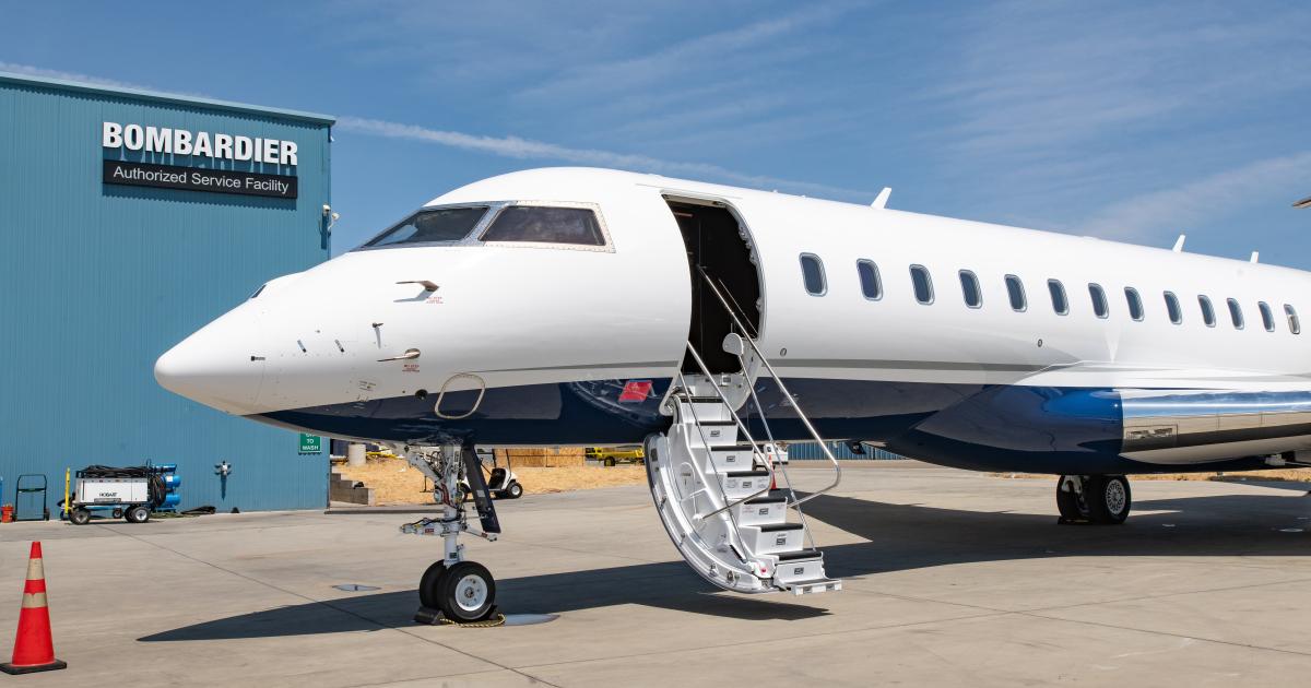 ACI Global Express XRS parked at Bombardier-approved service center