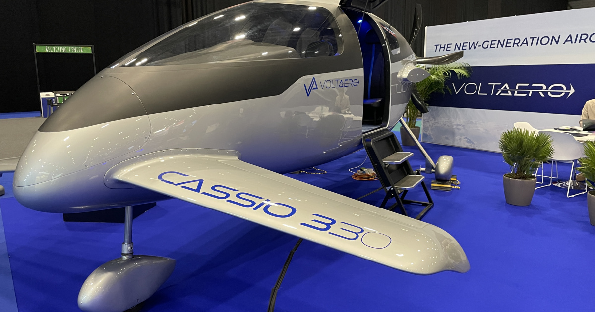 VoltAero Cassio 330 hybrid-electric aircraft mockup