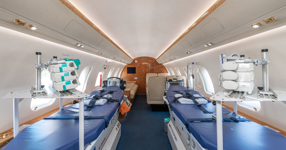Redstar Aviation Challenger 605 air ambulance interior