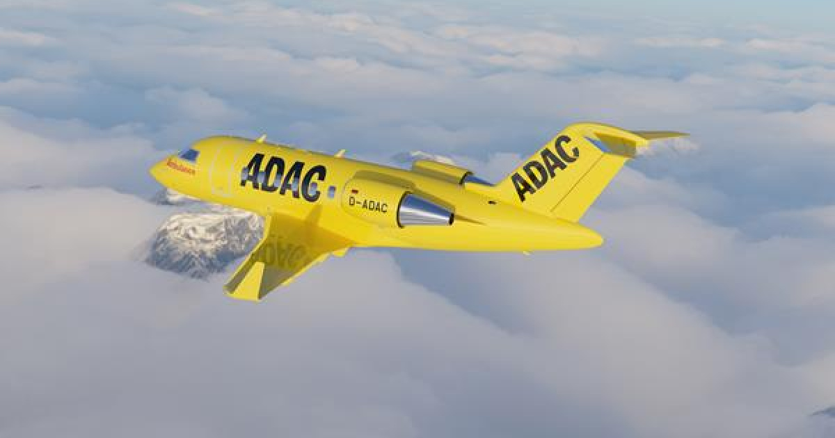 Rendering of a Challenger 650 for ADAC (Image: Bombardier)
