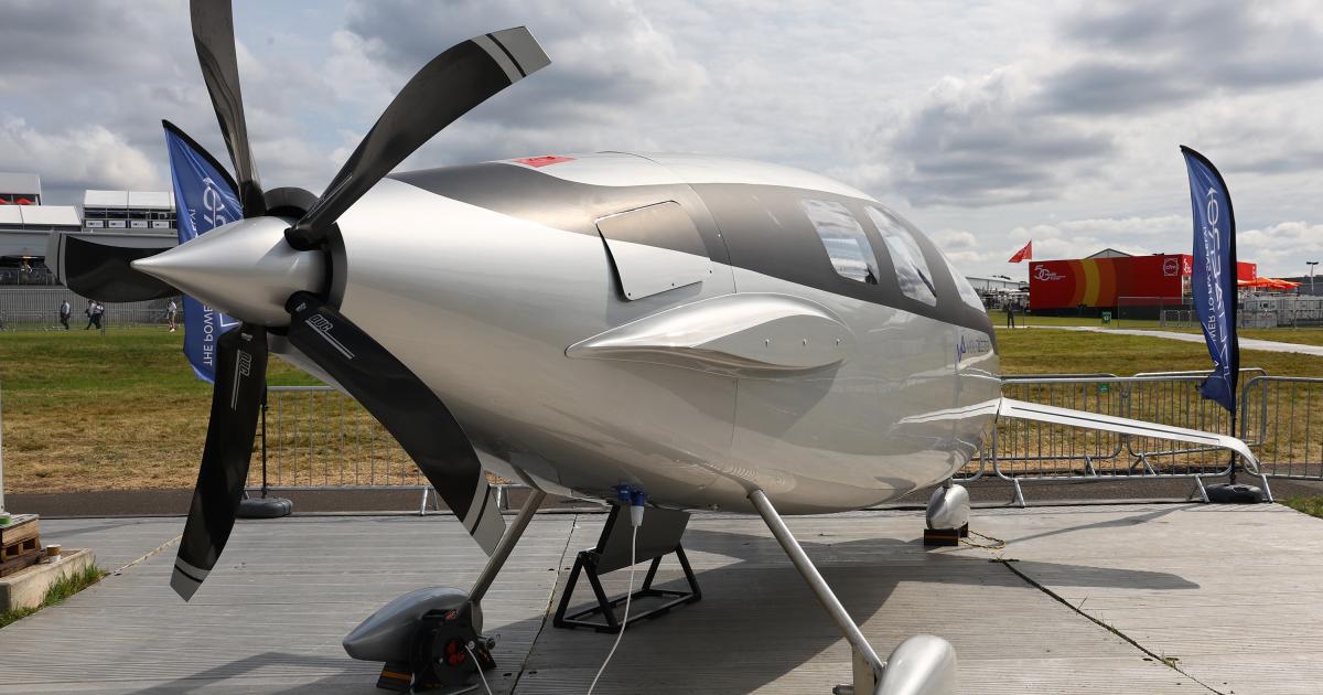 VoltAero’s full-scale Cassio 330 hybrid-electric aircraft model