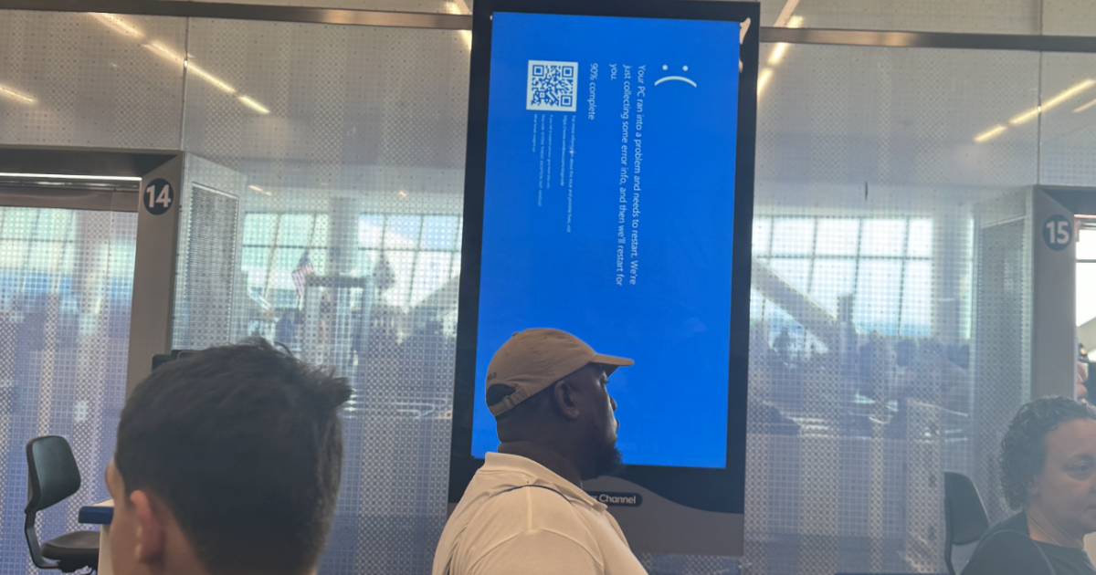 Airports around the world fell victim to the so-called "blue screen of death" after a failed software update brought down many Windows-based systems.