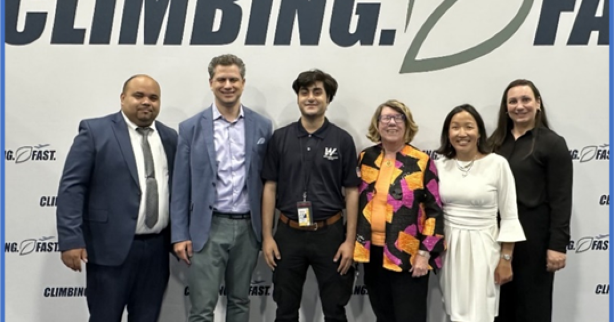(l-r) HPN Airport Manager Francisco Tejada; Avports CEO Jorge Roberts; Vaughn College Intern Hassan Khan; Westchester County Director of Operations Joan McDonald; Westchester County Director of Aviation April Gasparri; Deputy Airport Manager Lauren Walsh.