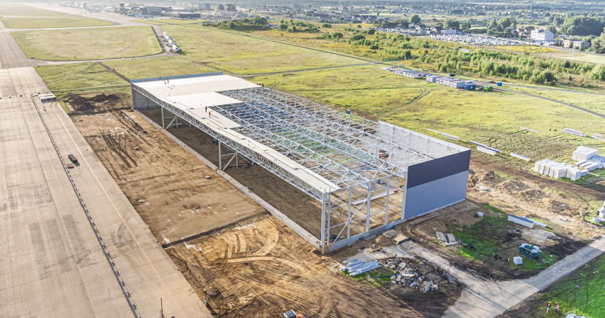 hangar complex under construction at Katowice Airport