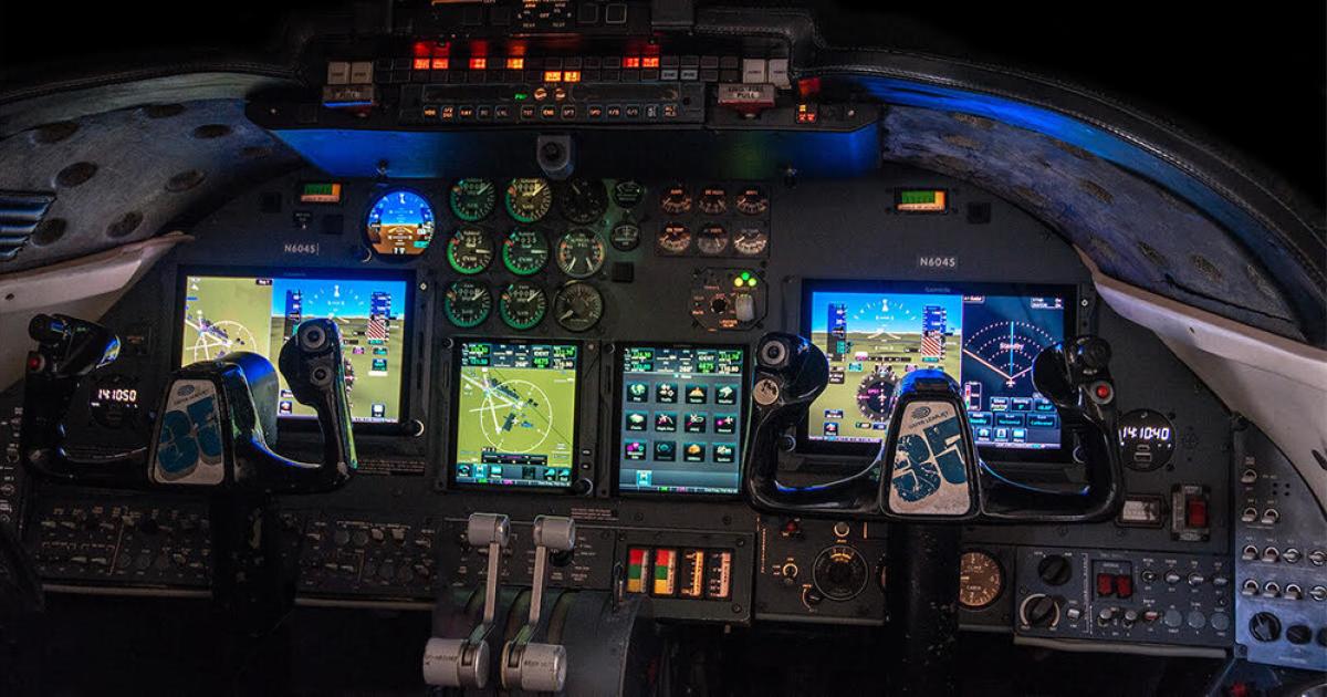 Butler National Garmin TXi flight deck upgrade for Learjet 35/36 business jet