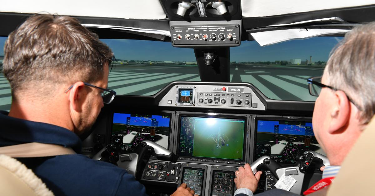 Embraer Phenom 300 full-flight simulator at CAE Burgess Hill
