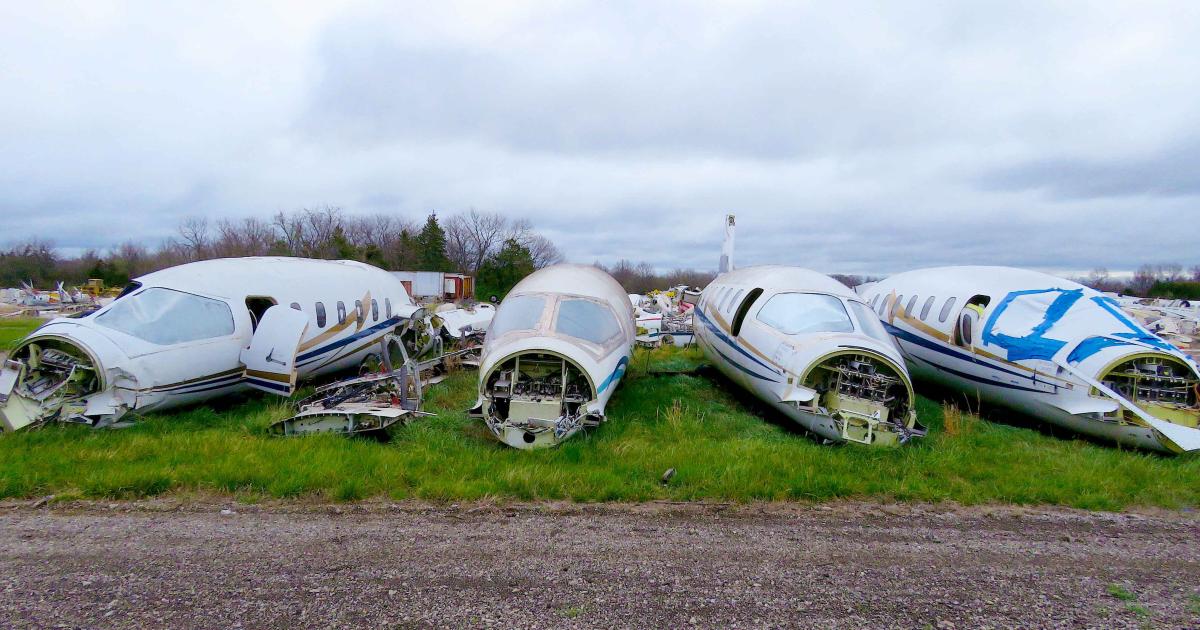 remnants fo Avantair fleet at Dobson