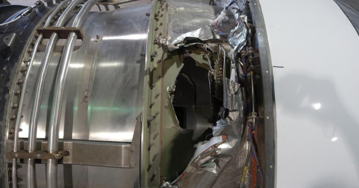 NTSB report Rolls-Royce Tay engine damage from spinner separation