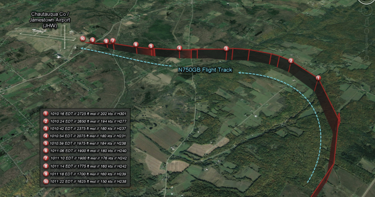 Cessna Citation X+ business jet crash in Jamestown, New York