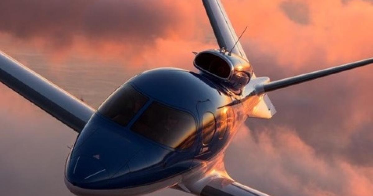 Cirrus Vision Jet at sunset (Photo: Jackson Jet Center)