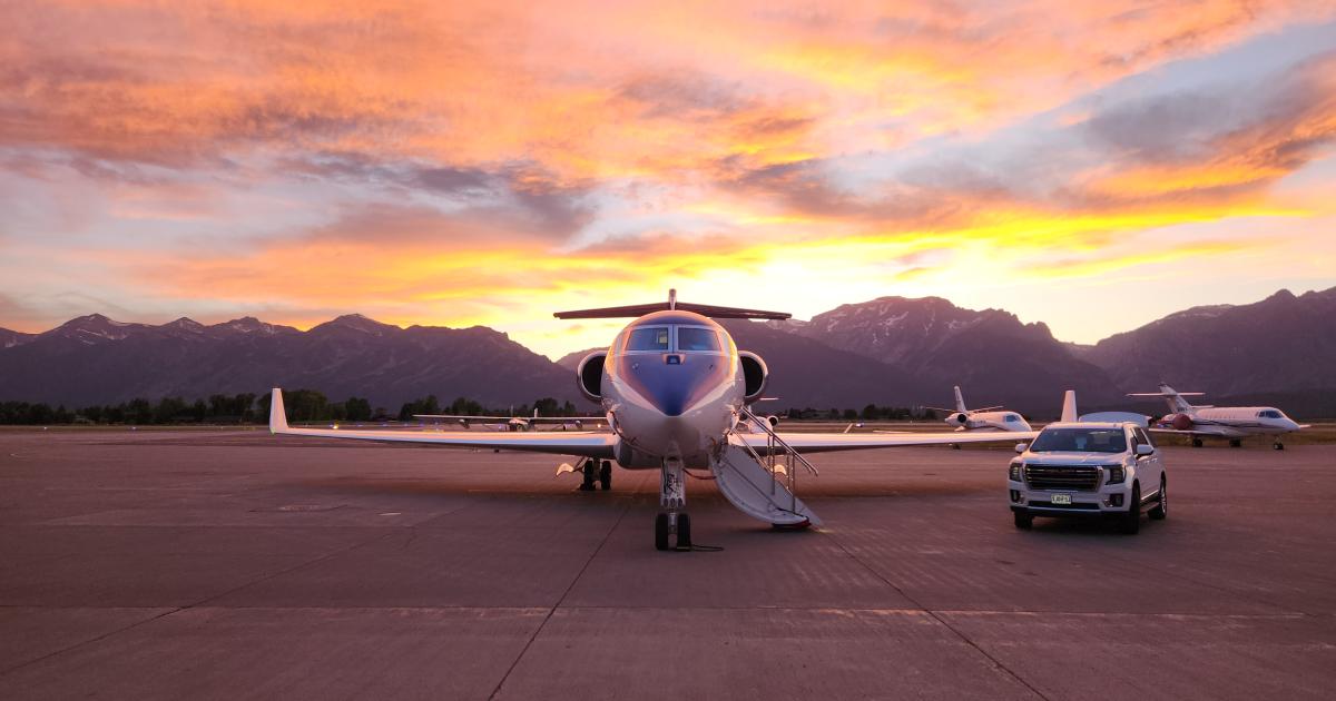 private jet on ramp