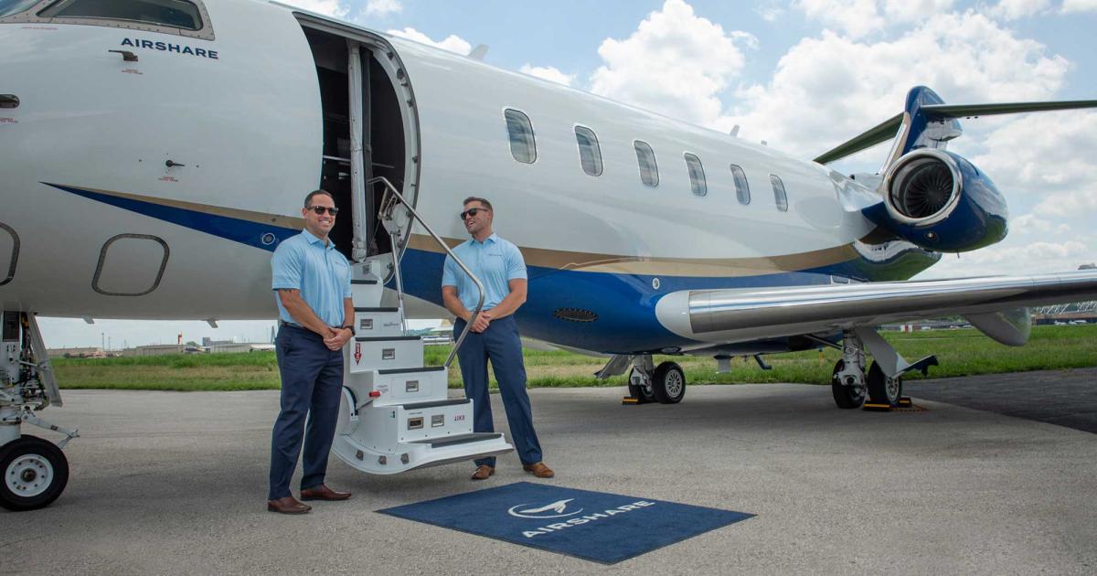 Airshare Pilots with company's Bombardier Challenger 350