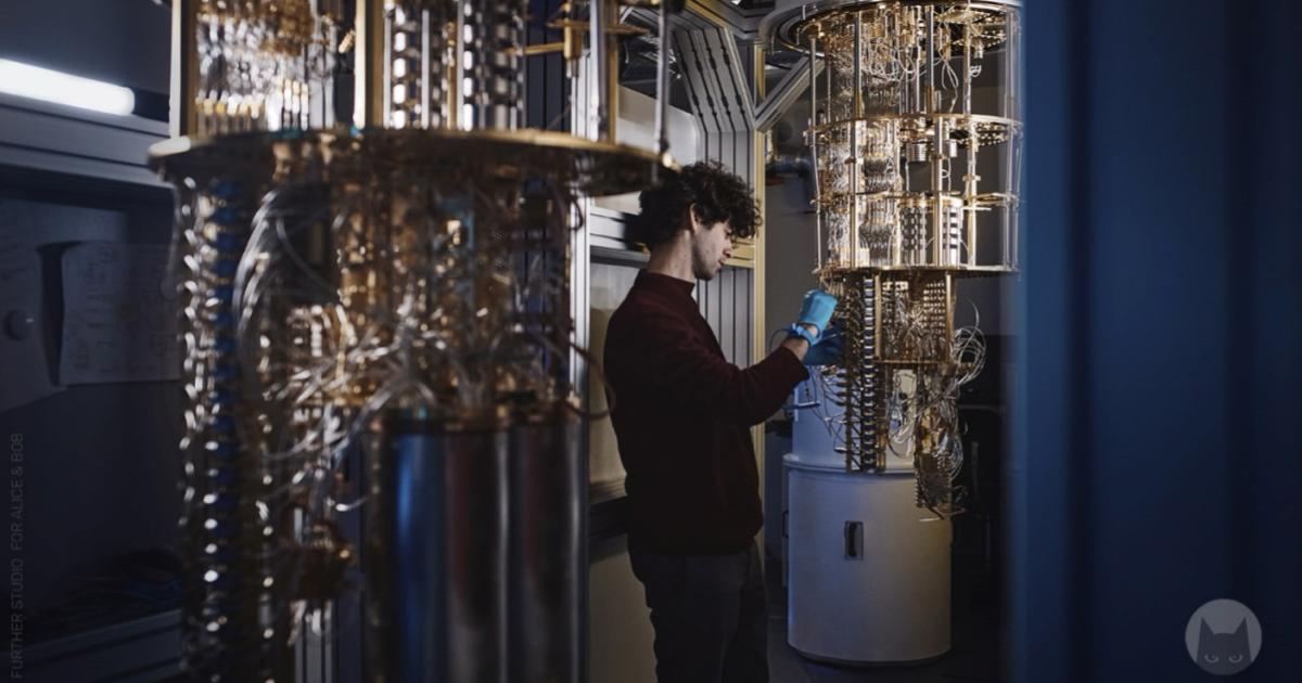 A technician works at a quantum computer