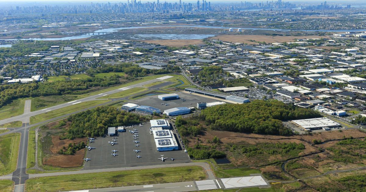 Signature Aviation's FBOs at Teterboro Airport utilize solar panels on the hangar roofs.