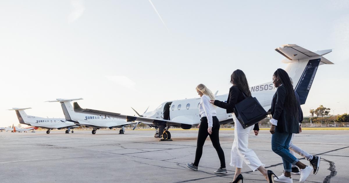 Surf Air offers ridesharing air services.