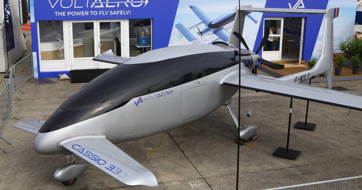 VoltAero Cassio 330 hybrid-electric aircraft.