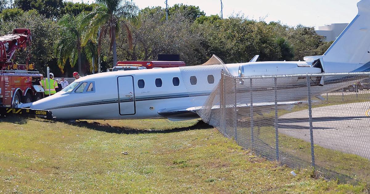 In the past runway excursions have received less attention than the more deadly incursion, but that is beginning to change, as the industry acknowledges the dangers and costs of the excursion. (Photo: DAVE MILLS/AIRLINERS.NET)