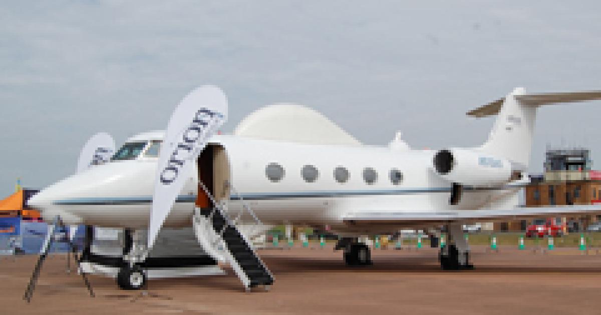 The Orion Aircraft Group has modified this Gulfstream IISP as a communications testbed. (Photo: Chris Pocock)