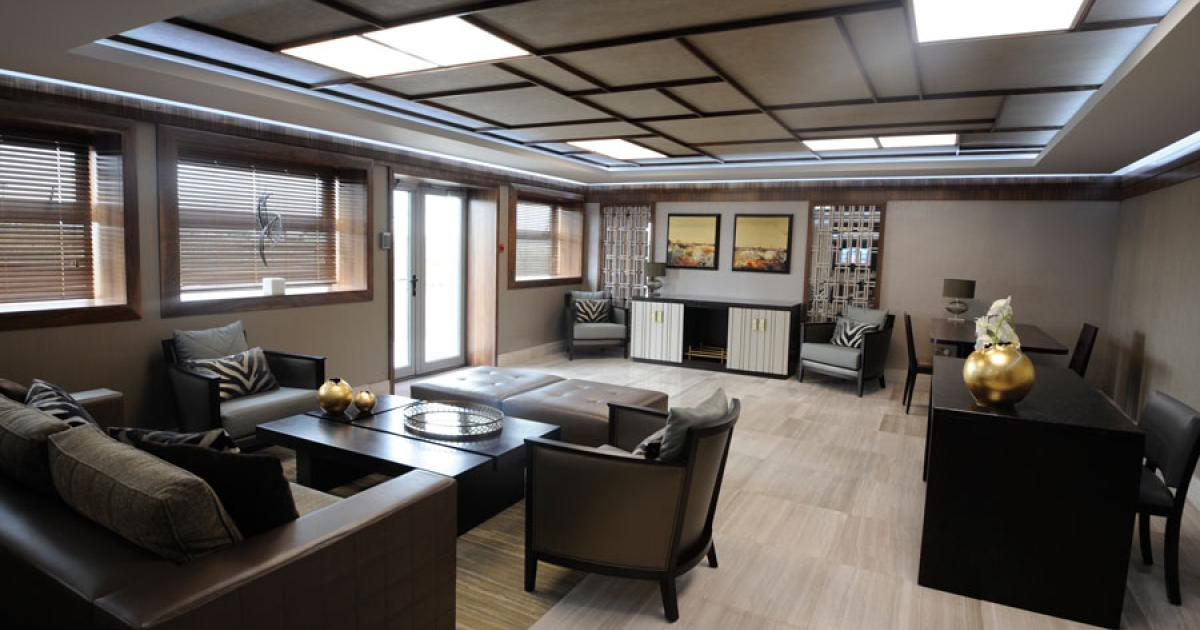 Universal Weather & Aviation has begun upgrading its FBOs worldwide with crew and passenger lounges, business centers and flight planning centers. The company’s Stansted facility, above, features a spacious lounge. 