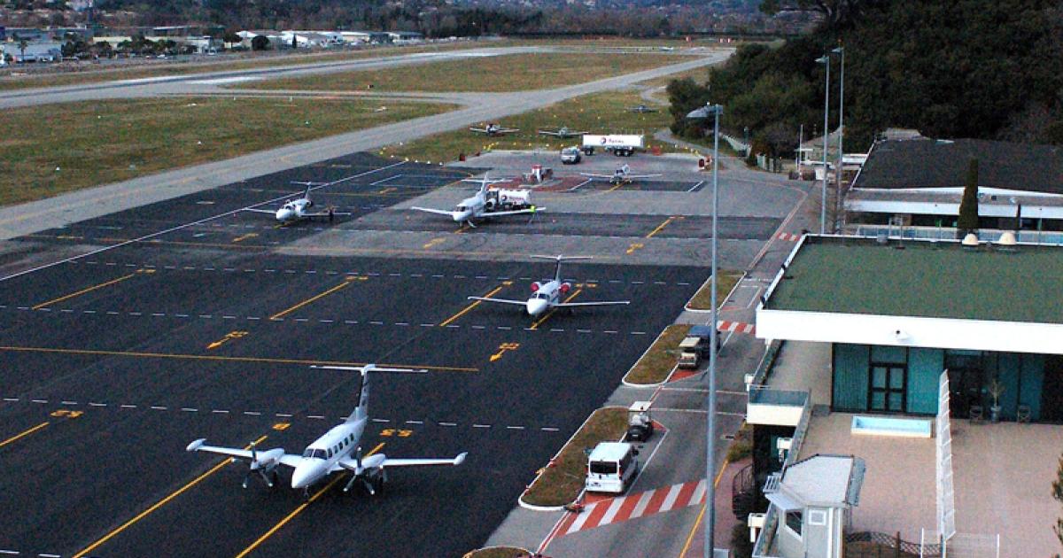 Aeroport Cannes-Mandelieu is nestled in a valley in the quiet suburbs on the west side of Canne. Photo by Kirby J. Harrison